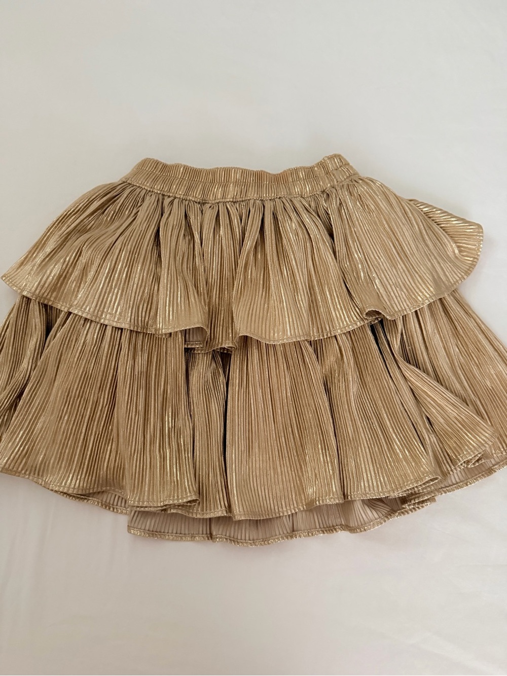 Janie & Jack Metallic Gold Tiered Skirt